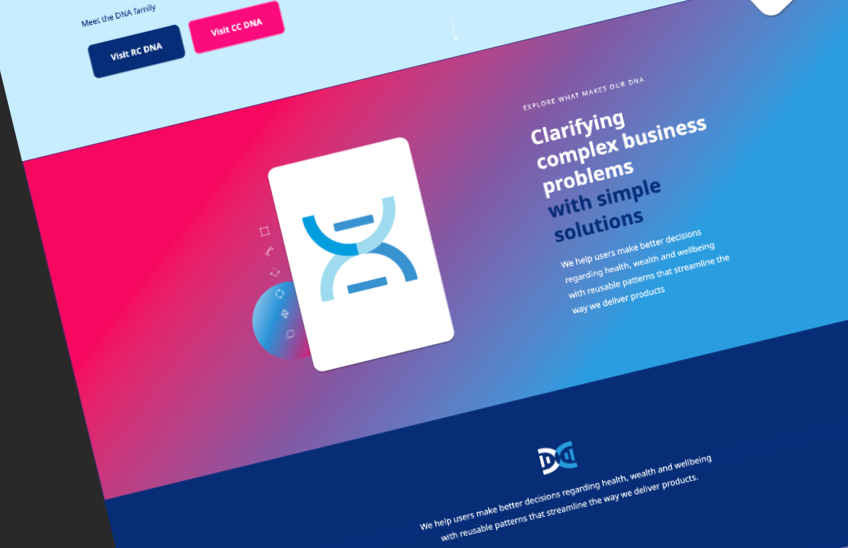 DNA landing page: principles section